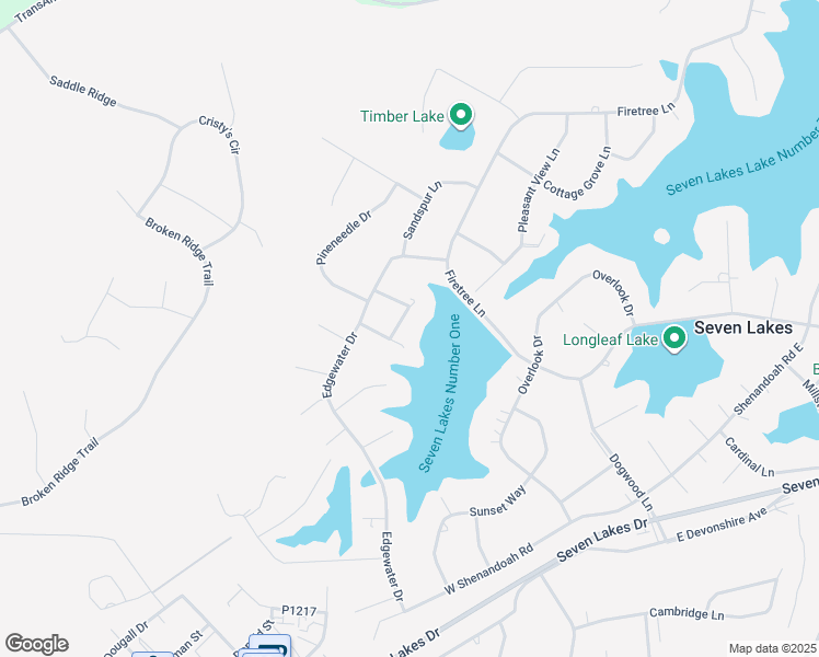 map of restaurants, bars, coffee shops, grocery stores, and more near 103 Scarlet Oak Drive in Seven Lakes