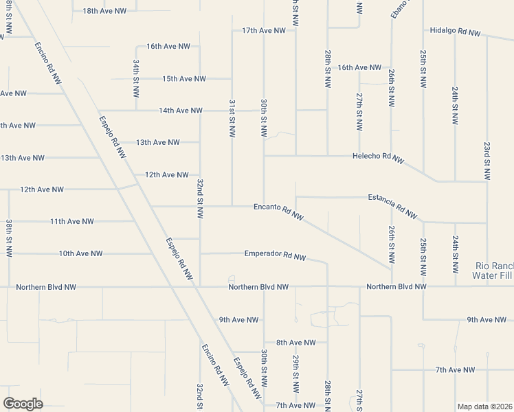 map of restaurants, bars, coffee shops, grocery stores, and more near Encanto Road Northwest in Albuquerque