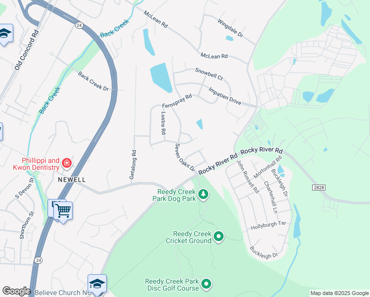 map of restaurants, bars, coffee shops, grocery stores, and more near 1910 Yaupon Road in Charlotte