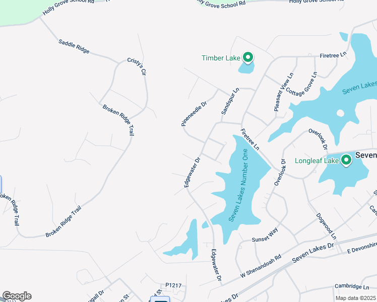 map of restaurants, bars, coffee shops, grocery stores, and more near 106 Brandywine Drive in Seven Lakes