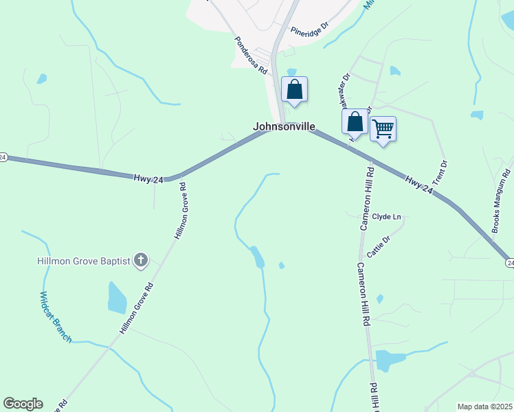 map of restaurants, bars, coffee shops, grocery stores, and more near 20109 North Carolina 24 in Cameron