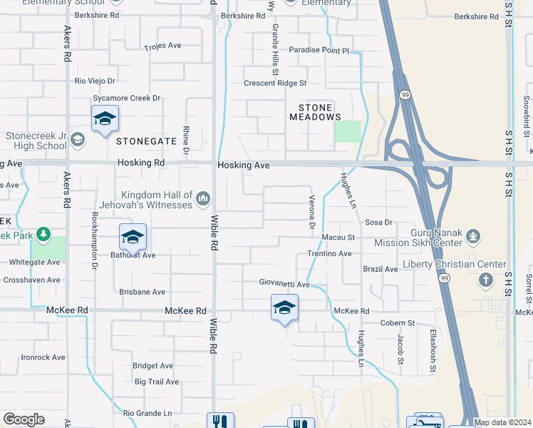 map of restaurants, bars, coffee shops, grocery stores, and more near 2918 Tar Springs Avenue in Bakersfield