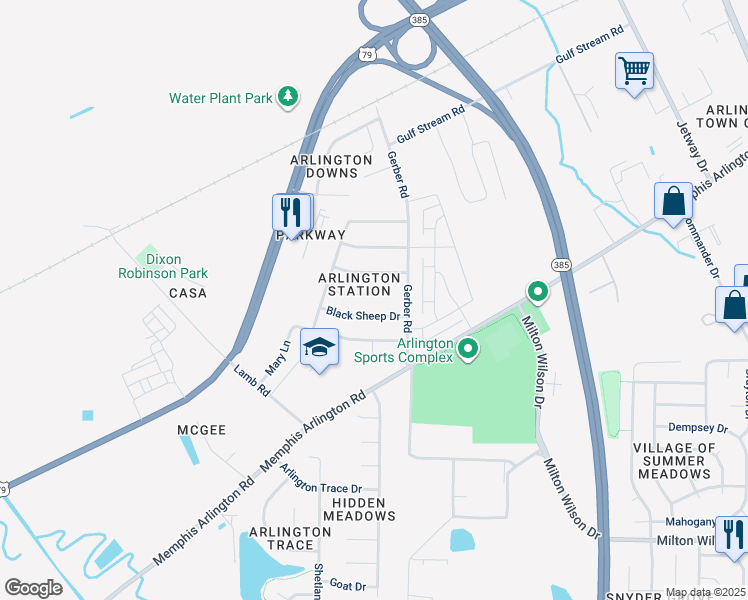 map of restaurants, bars, coffee shops, grocery stores, and more near 11235 Black Sheep Drive in Arlington