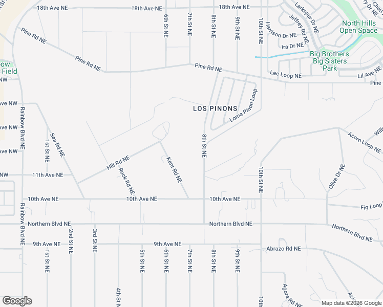 map of restaurants, bars, coffee shops, grocery stores, and more near 1108 Kent Road Northeast in Rio Rancho