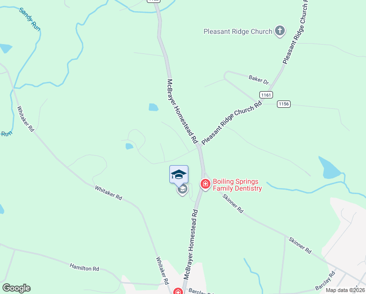 map of restaurants, bars, coffee shops, grocery stores, and more near 110 Spring Forest Drive in Shelby