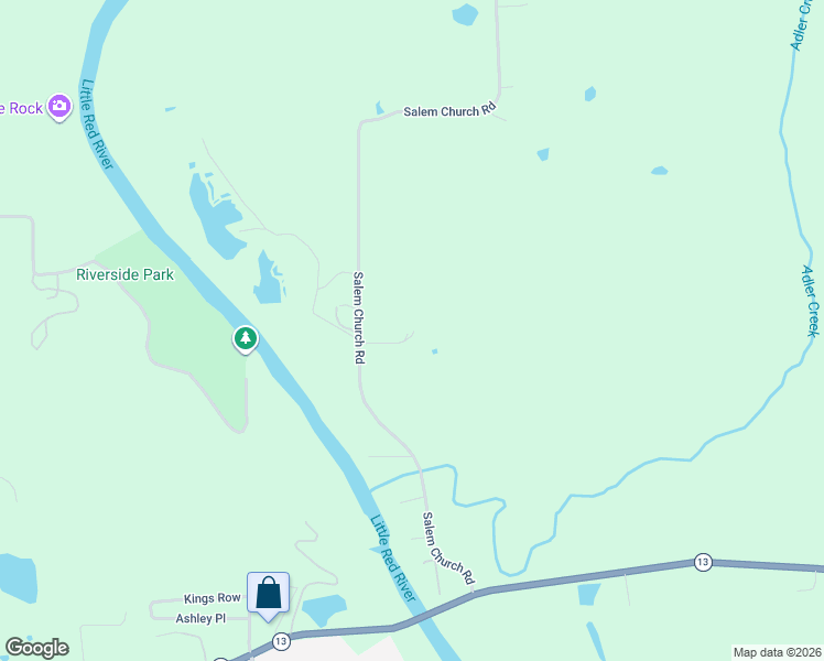 map of restaurants, bars, coffee shops, grocery stores, and more near 238 Salem Church Road in Judsonia