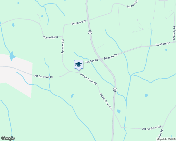 map of restaurants, bars, coffee shops, grocery stores, and more near 1120 Jot Em Down Road in Morris Chapel