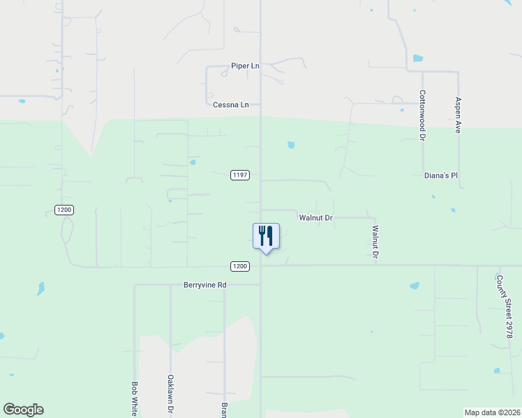 map of restaurants, bars, coffee shops, grocery stores, and more near 2306 Walnut Drive in Tuttle