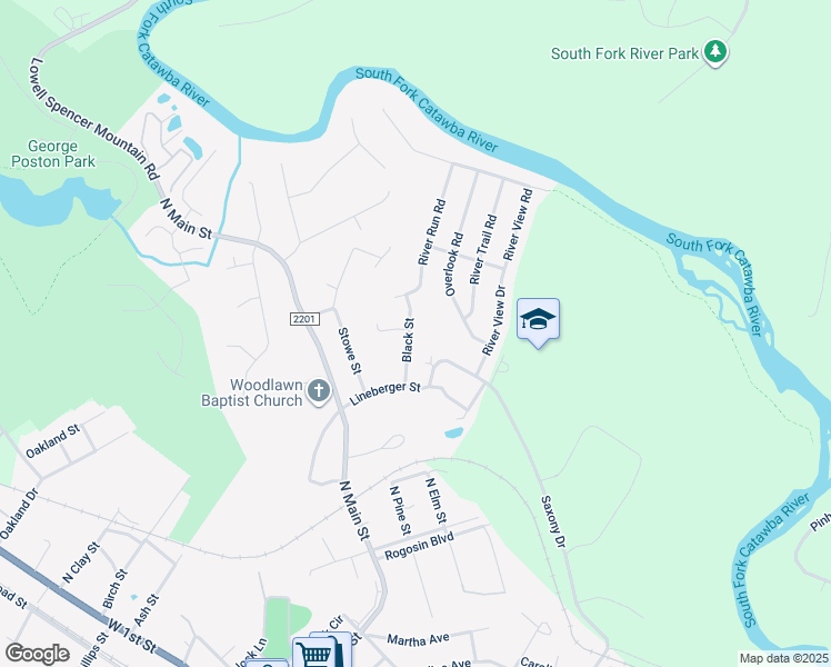 map of restaurants, bars, coffee shops, grocery stores, and more near 15 Black Street in Lowell