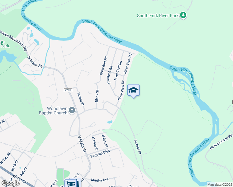 map of restaurants, bars, coffee shops, grocery stores, and more near 805 River Trail Road in Lowell