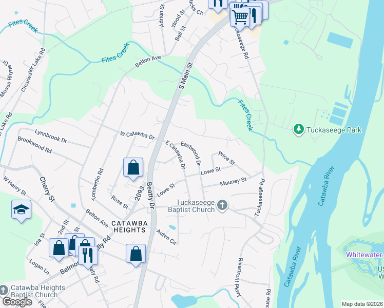 map of restaurants, bars, coffee shops, grocery stores, and more near 310 Eastwood Drive in Mount Holly