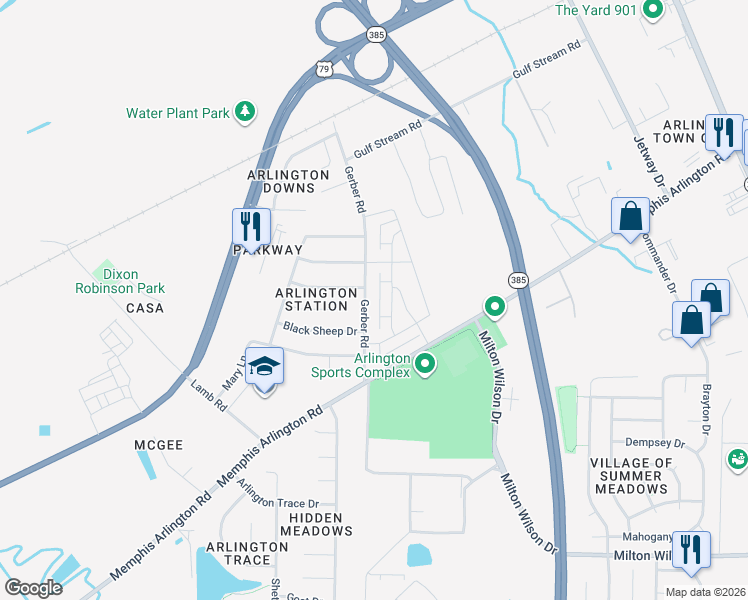 map of restaurants, bars, coffee shops, grocery stores, and more near 11249 Ivy Drive in Arlington