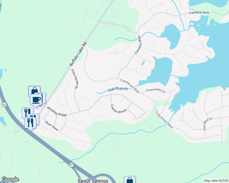 map of restaurants, bars, coffee shops, grocery stores, and more near 1115 Nc Drive in Sanford