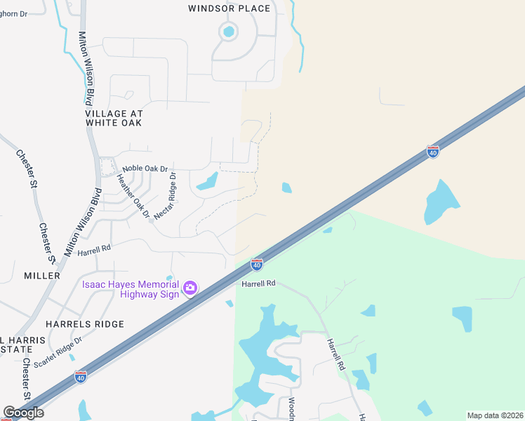 map of restaurants, bars, coffee shops, grocery stores, and more near Interstate 40 in Arlington