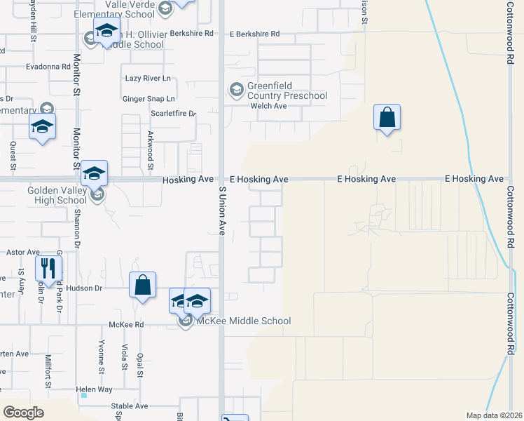 map of restaurants, bars, coffee shops, grocery stores, and more near 301 Alysheba Drive in Bakersfield