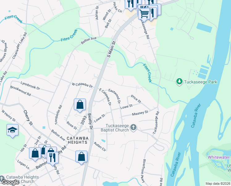 map of restaurants, bars, coffee shops, grocery stores, and more near 310 Eastwood Drive in Mount Holly