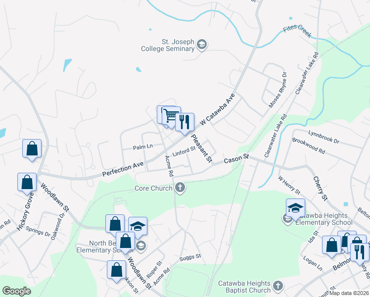 map of restaurants, bars, coffee shops, grocery stores, and more near 42 Linford Street in Belmont