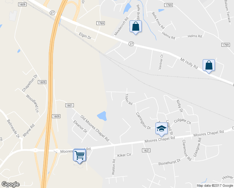 map of restaurants, bars, coffee shops, grocery stores, and more near 8602 Deerwood Road in Charlotte