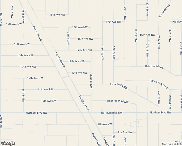 map of restaurants, bars, coffee shops, grocery stores, and more near 32nd Street Northwest in Rio Rancho