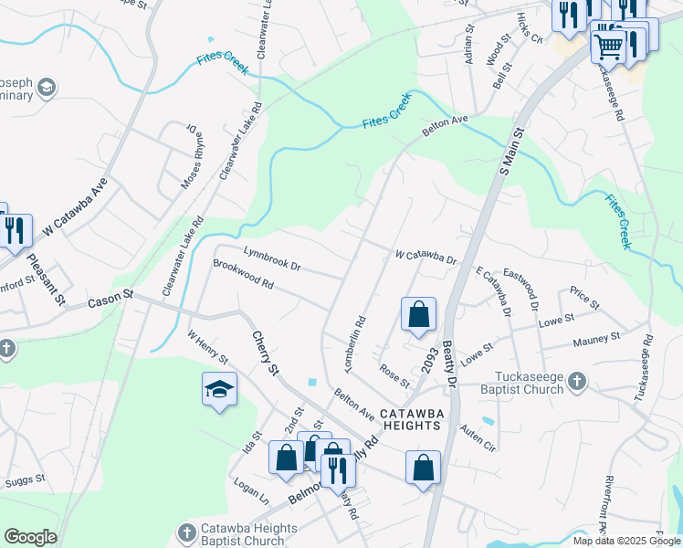 map of restaurants, bars, coffee shops, grocery stores, and more near 229 Lynnbrook Drive in Belmont