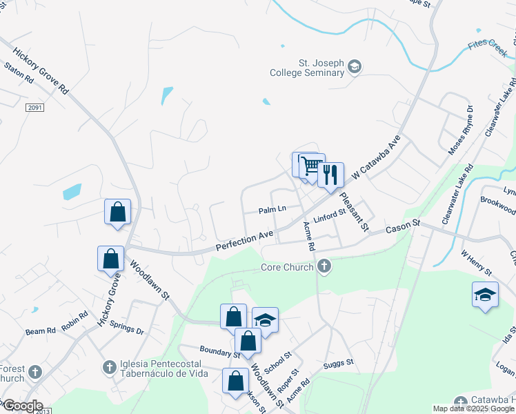 map of restaurants, bars, coffee shops, grocery stores, and more near 2011 Palm Lane in Belmont