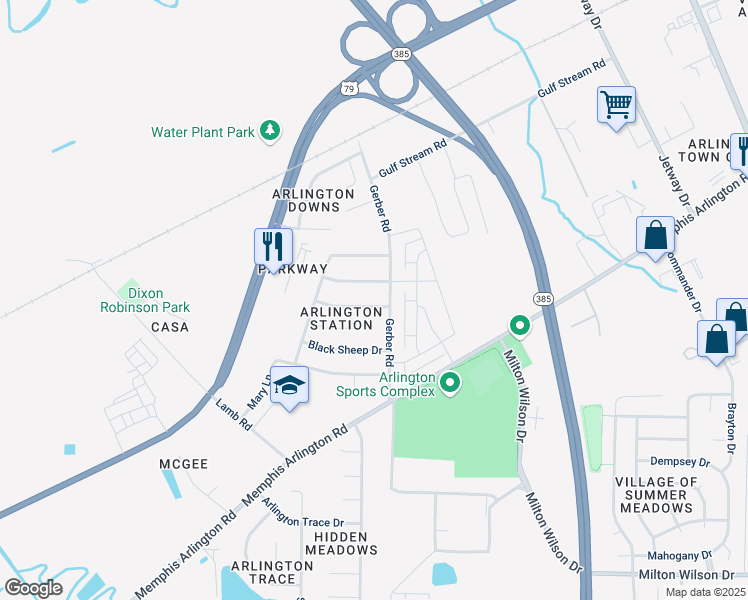 map of restaurants, bars, coffee shops, grocery stores, and more near 11238 Ivy Drive in Arlington