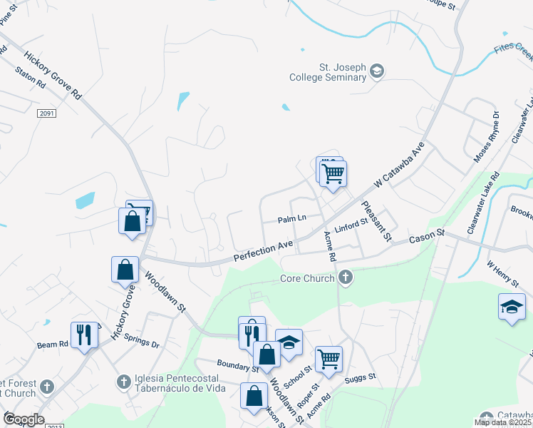 map of restaurants, bars, coffee shops, grocery stores, and more near 2011 Palm Lane in Belmont