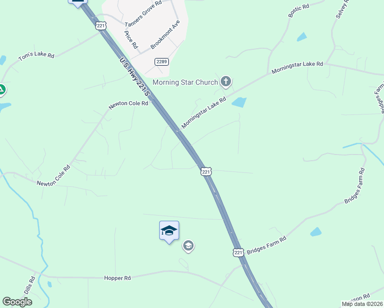 map of restaurants, bars, coffee shops, grocery stores, and more near 3126 U.S. 221 in Forest City