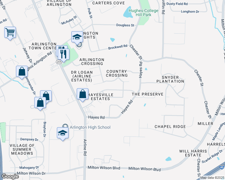 map of restaurants, bars, coffee shops, grocery stores, and more near 12003 Cranston Drive in Arlington