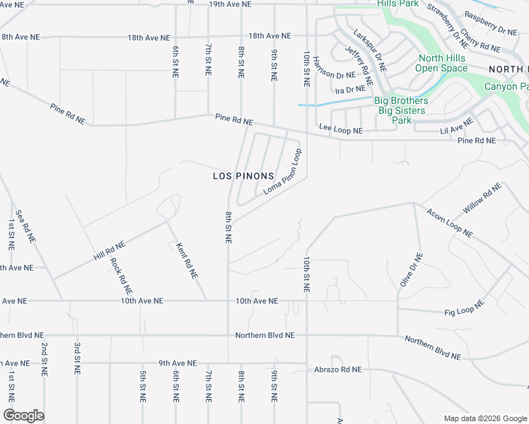 map of restaurants, bars, coffee shops, grocery stores, and more near 816 Loma Pinon Loop in Rio Rancho