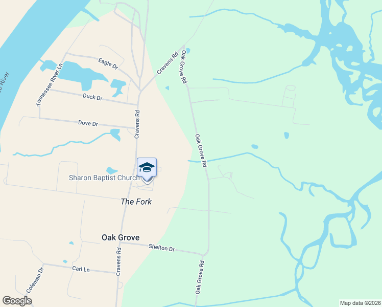 map of restaurants, bars, coffee shops, grocery stores, and more near 2705 Oak Grove Road in Savannah