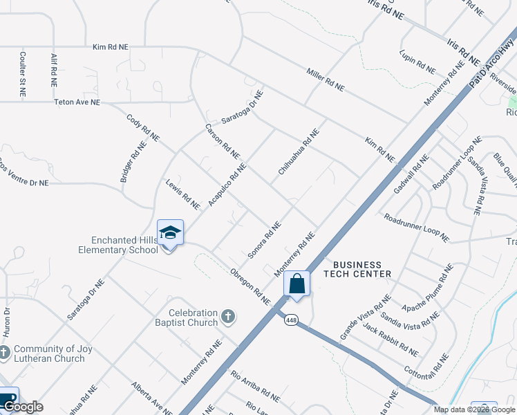 map of restaurants, bars, coffee shops, grocery stores, and more near 5750 Cody Road Northeast in Rio Rancho