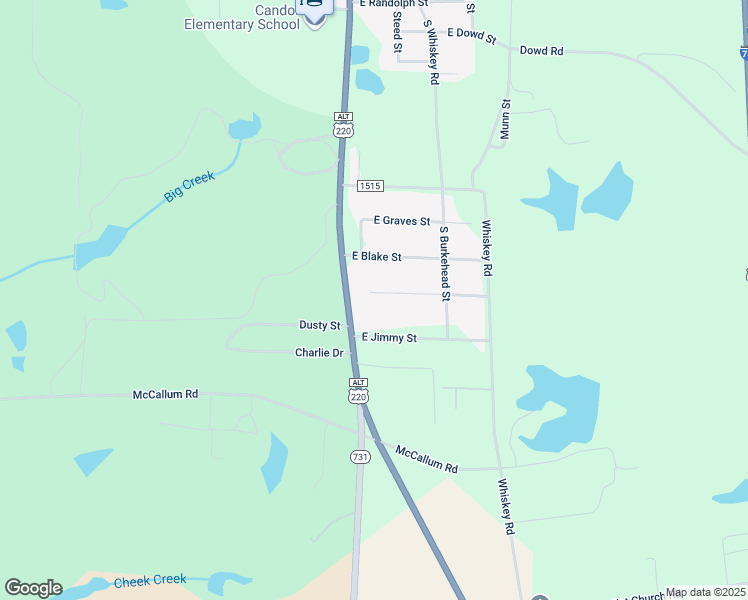map of restaurants, bars, coffee shops, grocery stores, and more near 418 East Gary Street in Candor