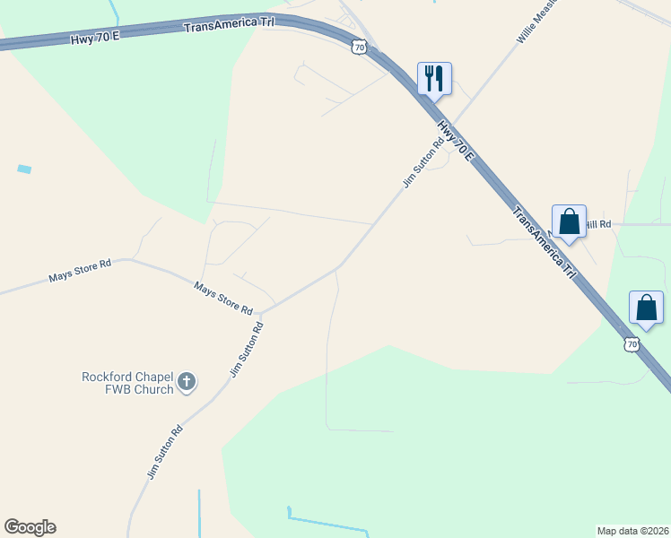 map of restaurants, bars, coffee shops, grocery stores, and more near 3114 Jim Sutton Road in La Grange