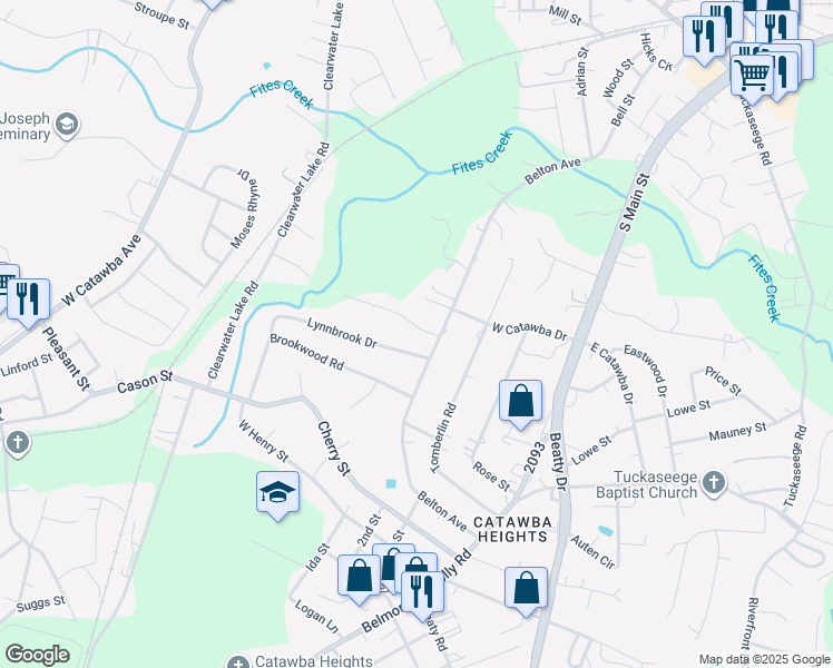 map of restaurants, bars, coffee shops, grocery stores, and more near 229 Lynnbrook Drive in Belmont