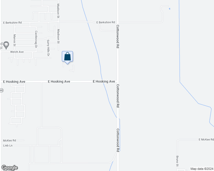 map of restaurants, bars, coffee shops, grocery stores, and more near 1559 East Hosking Avenue in Bakersfield