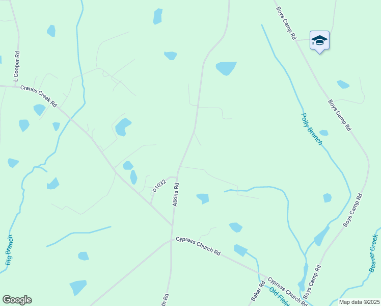 map of restaurants, bars, coffee shops, grocery stores, and more near 1673 Atkins Road in Cameron