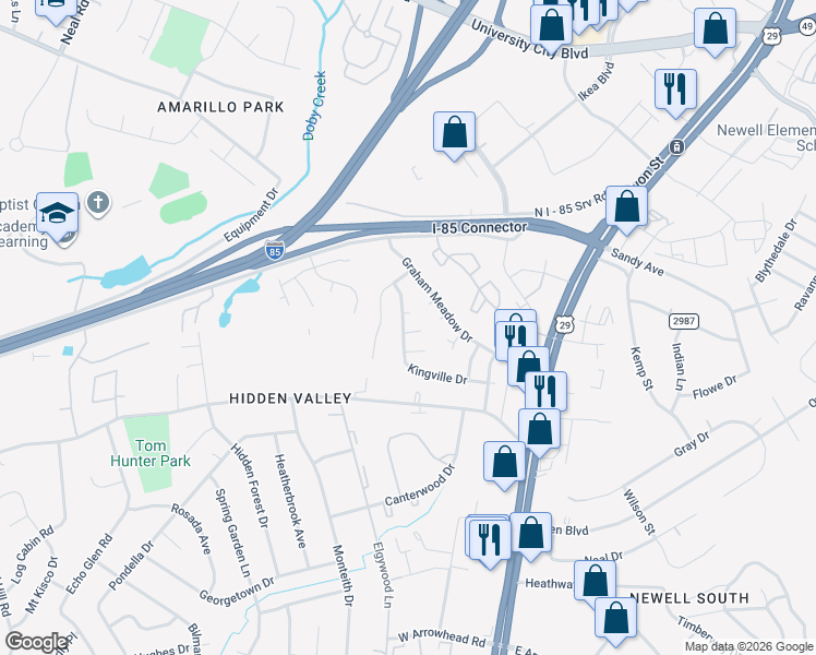 map of restaurants, bars, coffee shops, grocery stores, and more near in Charlotte