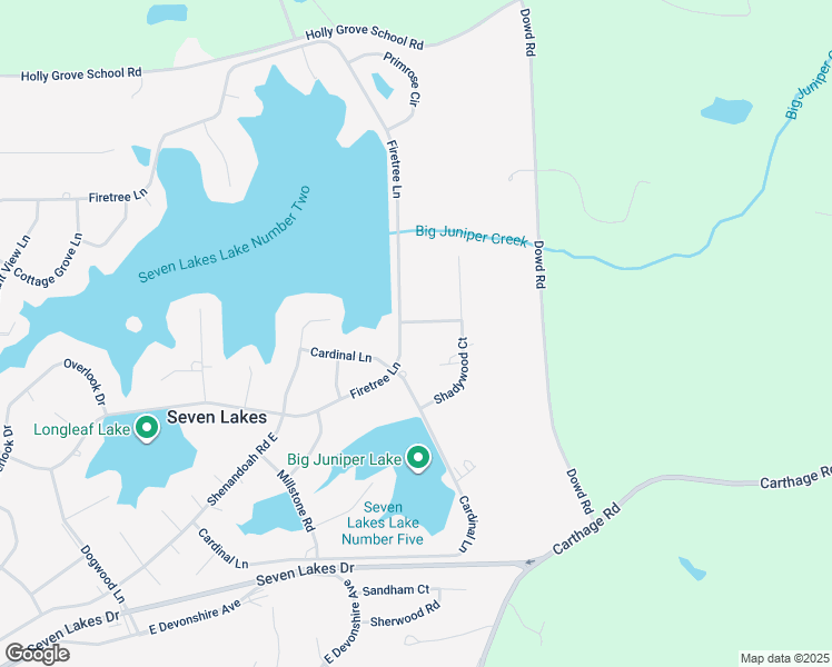map of restaurants, bars, coffee shops, grocery stores, and more near 109 Cherokee Road in Pinehurst