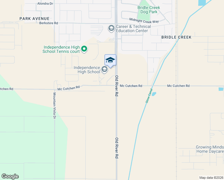 map of restaurants, bars, coffee shops, grocery stores, and more near 10113 Mc Cutchen Road in Bakersfield