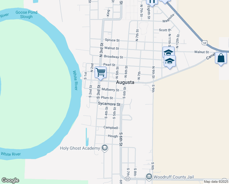 map of restaurants, bars, coffee shops, grocery stores, and more near 422 Mulberry Street in Augusta