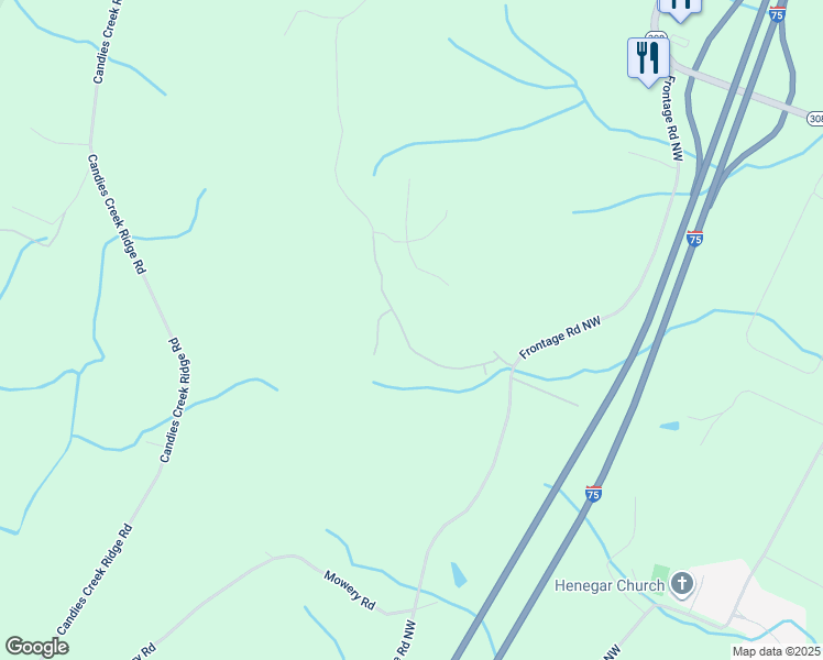 map of restaurants, bars, coffee shops, grocery stores, and more near 250 Talons Ridge Road Northwest in Cleveland