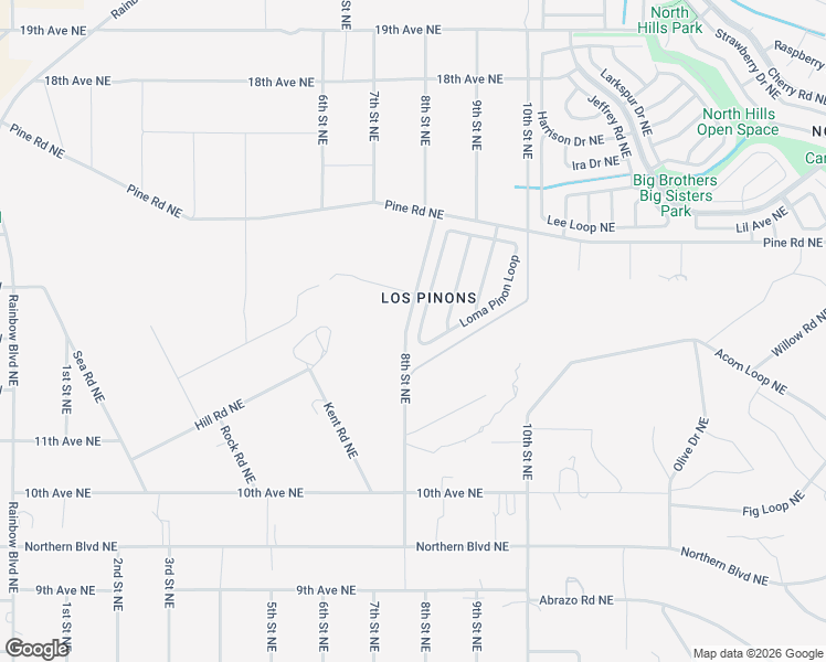 map of restaurants, bars, coffee shops, grocery stores, and more near 857 Loma Pinon Loop in Rio Rancho