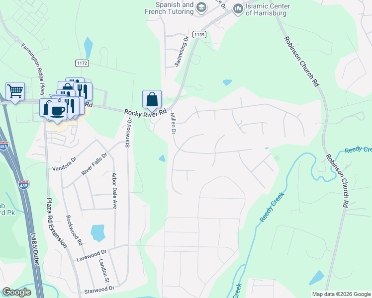 map of restaurants, bars, coffee shops, grocery stores, and more near 4721 Myers Lane in Harrisburg
