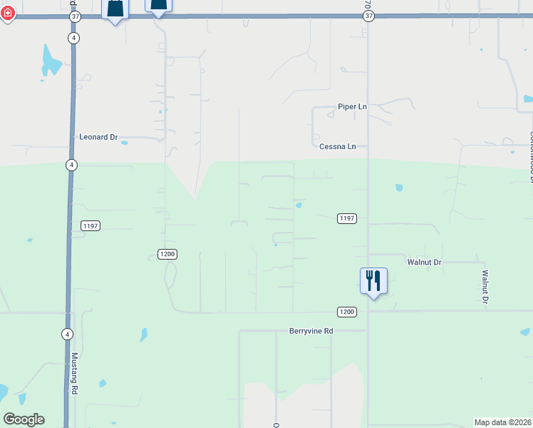 map of restaurants, bars, coffee shops, grocery stores, and more near 768 Ranchwood Drive in Tuttle