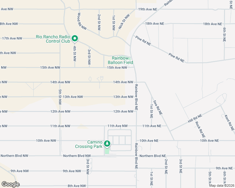 map of restaurants, bars, coffee shops, grocery stores, and more near 101 13th Avenue Northwest in Rio Rancho