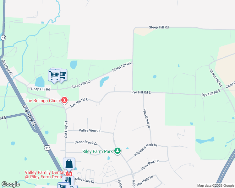 map of restaurants, bars, coffee shops, grocery stores, and more near 9716 Highway 271 South in Fort Smith