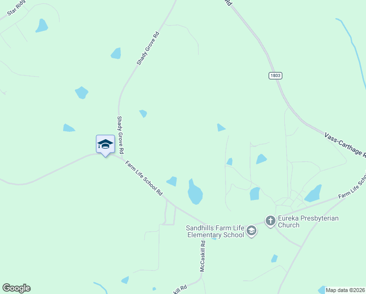 map of restaurants, bars, coffee shops, grocery stores, and more near 2504 Farm Life School Road in Carthage