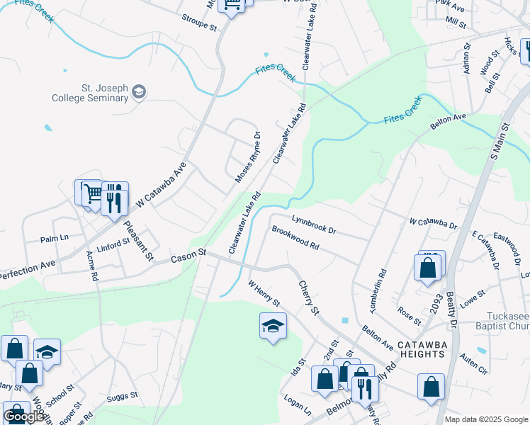 map of restaurants, bars, coffee shops, grocery stores, and more near 94 Lynnbrook Drive in Belmont