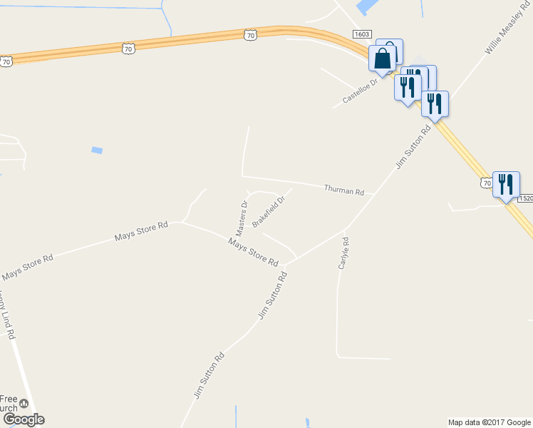 map of restaurants, bars, coffee shops, grocery stores, and more near 3056 Brakefield Drive in La Grange